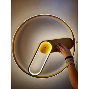 Plafon Moderno Redondo Dourado 40cm Led 3200K Bivolt