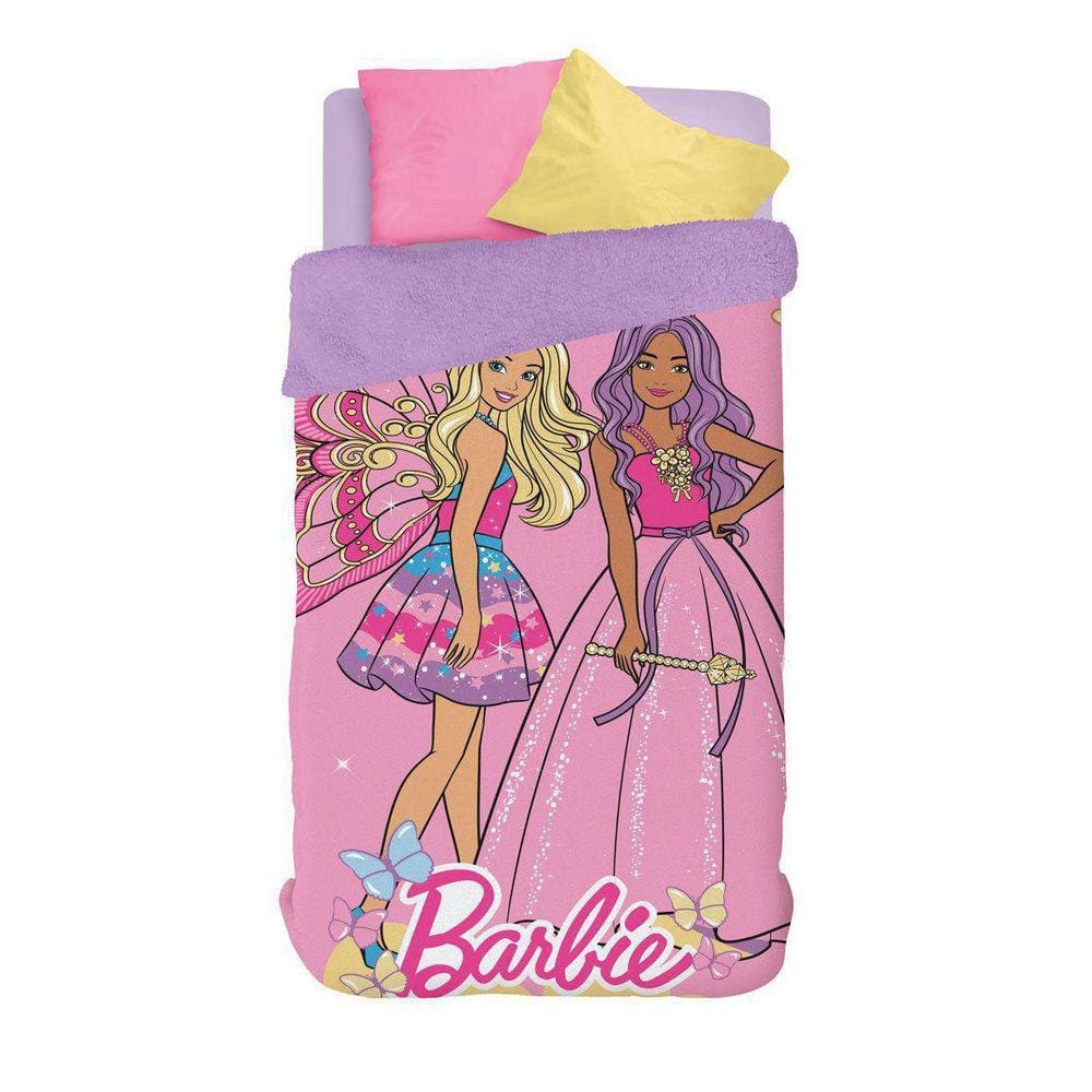 Coberdrom Dupla Face Solteiro Barbie Reinos Magicos Rosa