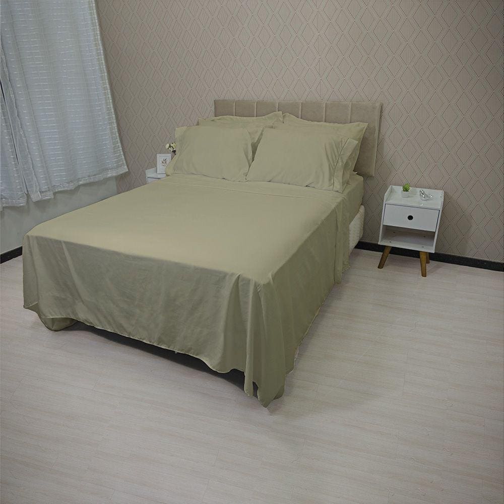 Jogo de Cama Lençol 400 Fios Casal P. Palito 4 Pçs Casa Dona
