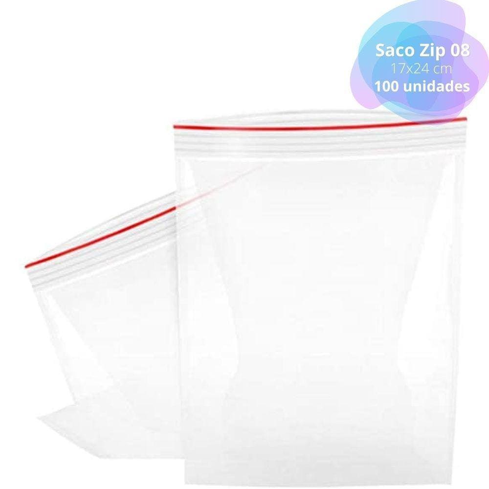 Saquinho Tipo Ziplock Nº 08 17 X 24 Cm C/100