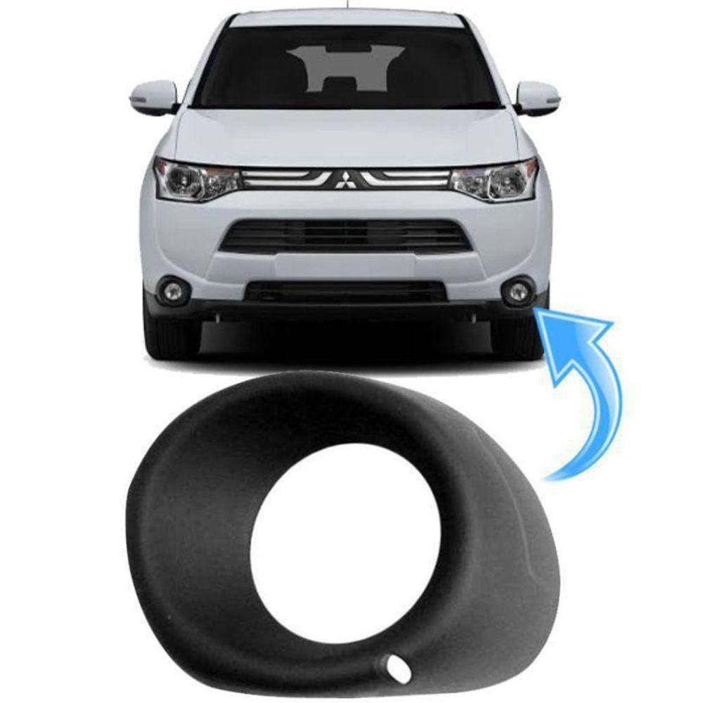 Moldura Farol Milha Neblina Outlander 2013 À 2015 Preta
