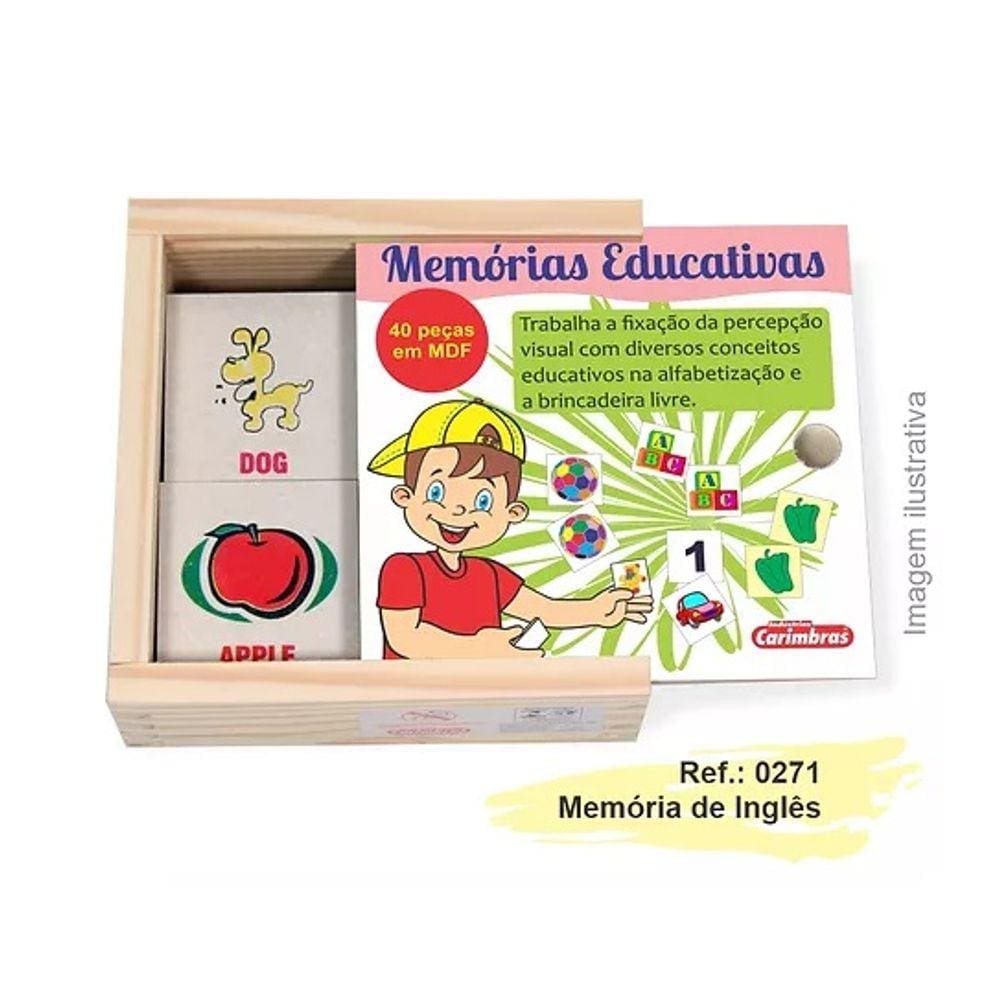 Jogo Memória Educativa Inglês Ref. 0271