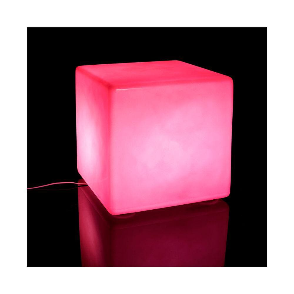 Cadeira Cubo de Plástico Iluminado Ibiza Rosa Bebê Freso