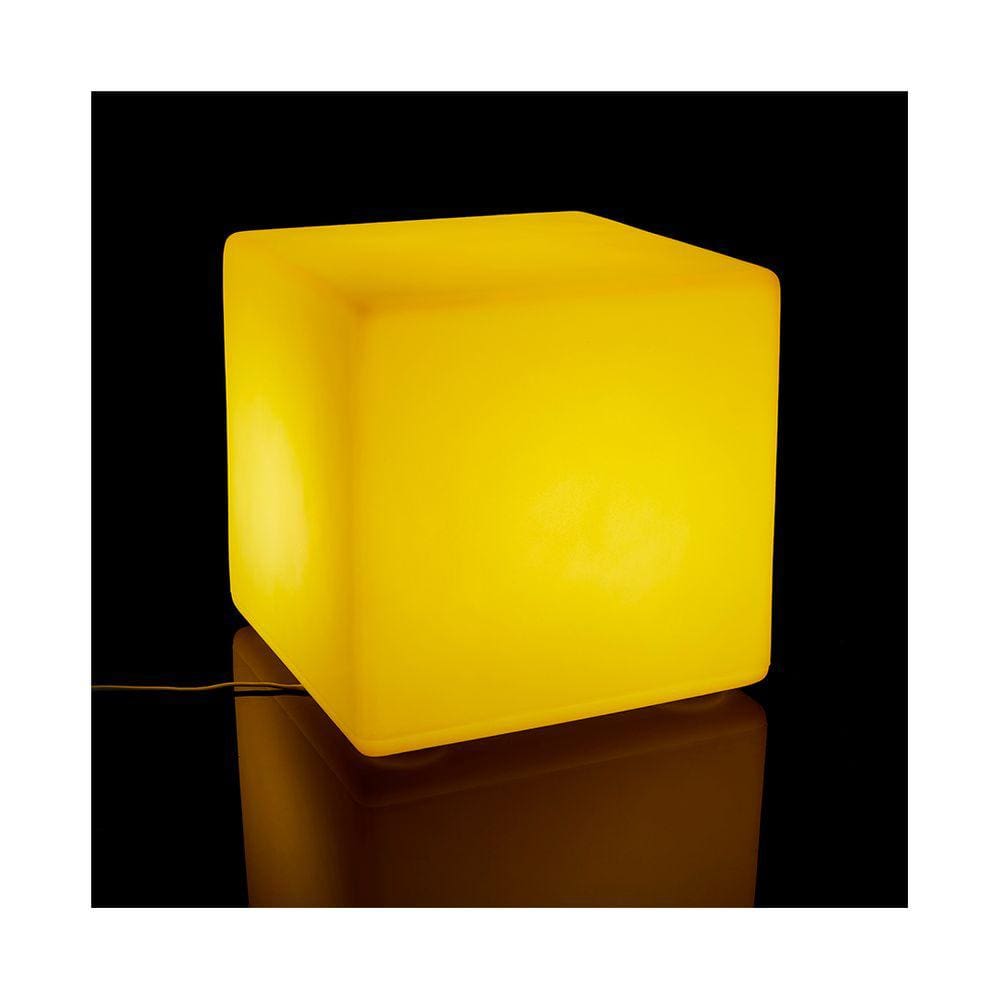 Cadeira Cubo de Plástico Iluminado Ibiza Amarelo Freso