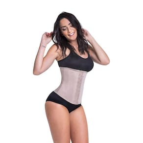 Cinta das Famosas Biobela Modeladora Corpete Abdominal Redutora Alta Compressão Afina Cintura 8 Barbatanas 1643 Curta