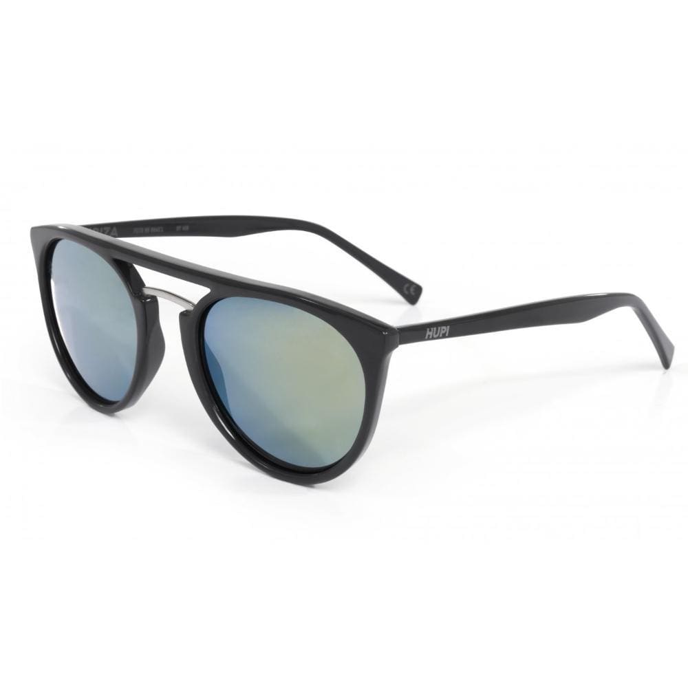 Óculos HUPI Ibiza Preto Brilho - Lente Verde Espelhada