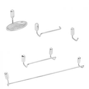 Kit Acessórios para Banheiro 5 Peças Life Ducon Metais Cromado