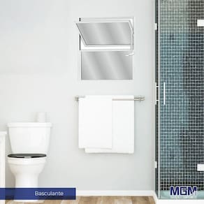 Janela de Aluminio Basculante com 1 báscula e 1 fixo 50x50 MGM Branco