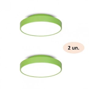 Kit 2 Plafons para 2 Lâmpadas Redondo 25cm 7651  JD Molina Verde