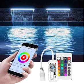Cascata de Piscina 40cm de Embutir com Iluminação Led RGB e Controlador WiFi