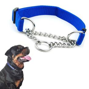 Coleira Guia 2.5cm Elo Torcido Corrente Aço Ajustavel Caes Cachorro Pet Grande Porte Adestramento Resistente Treinamento