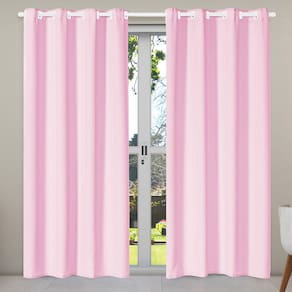 Cortina Isa Varão Tecido Oxford 2,80m x 2,30m p/ Porta Balcão - Rosa