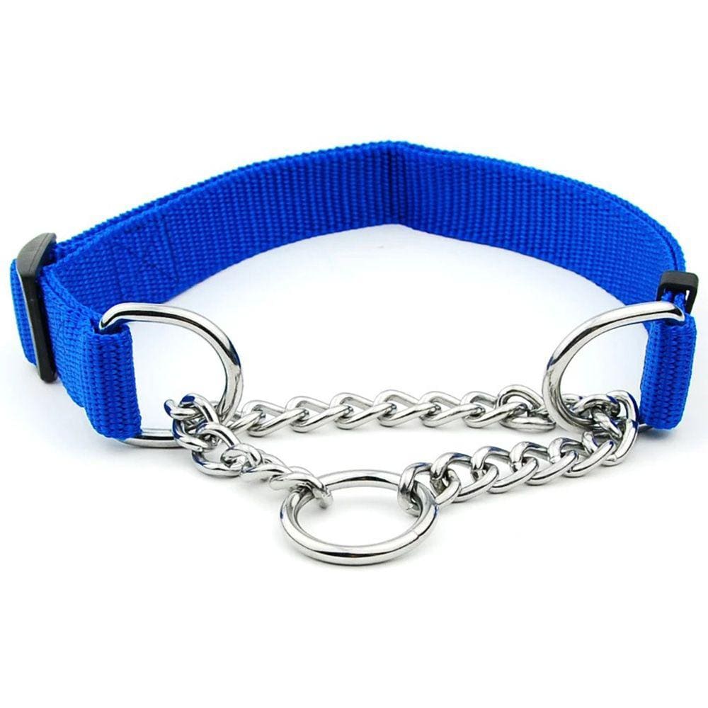 Coleira Guia Nylon 2.5cm Elo Torcido Corrente Aço Pet Caes Cachorro Grande Porte Treinamento Ajustavel Resistente Passeio Ar Livre