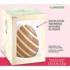 CAIXA VERTICAL PARA OVO DE PÁSCOA - COELHINHOS - 350g e 500g