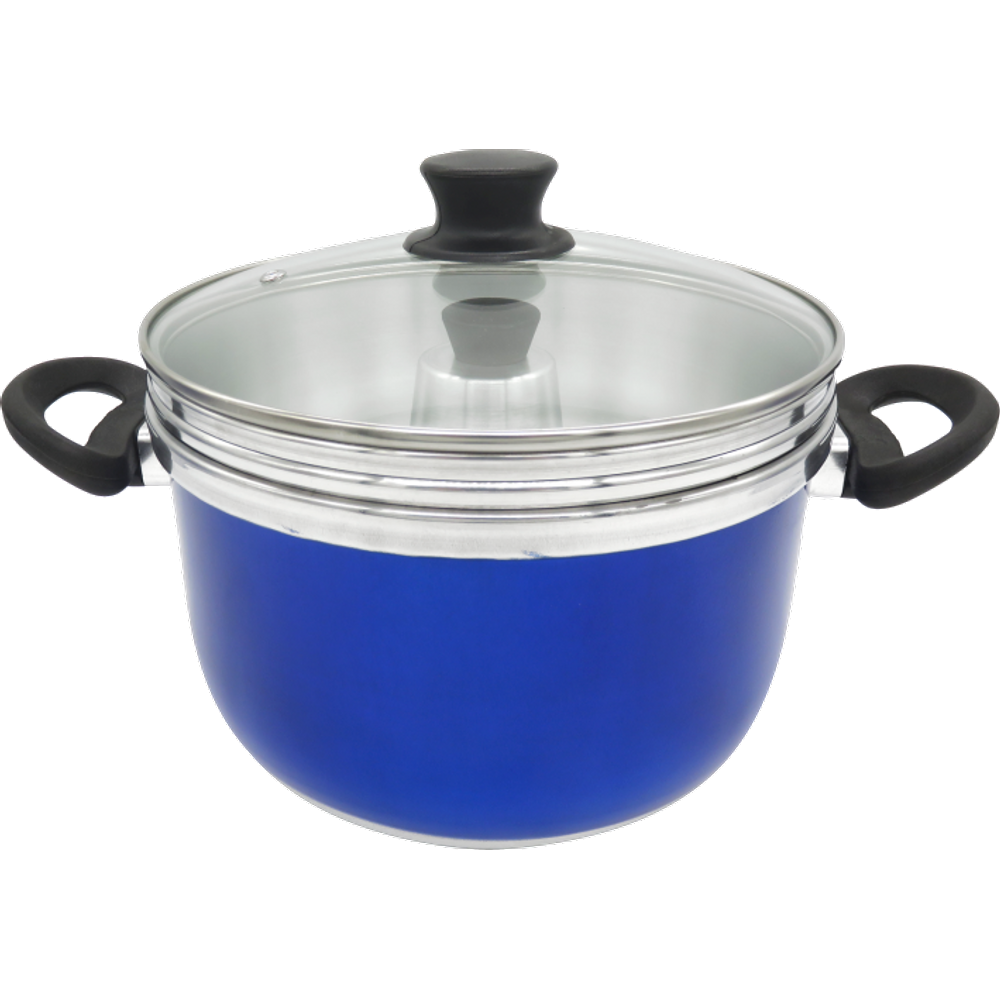 Conjunto Multiuso Azul 3 Peças com Tampa de Vidro 4,5 Litros