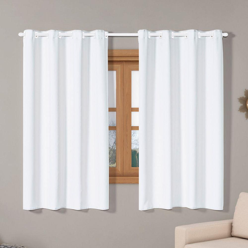 Cortina Isa Varão Tecido Oxford 2,00m x 1,40m p/ Janela Sala Quarto - Branca