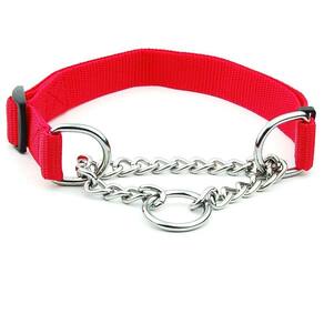 Coleira Guia Nylon 2.5cm Elo Torcido Aço Corrente Cachorro Pet Caes Grande Porte Ajustavel Treinamento Resistente