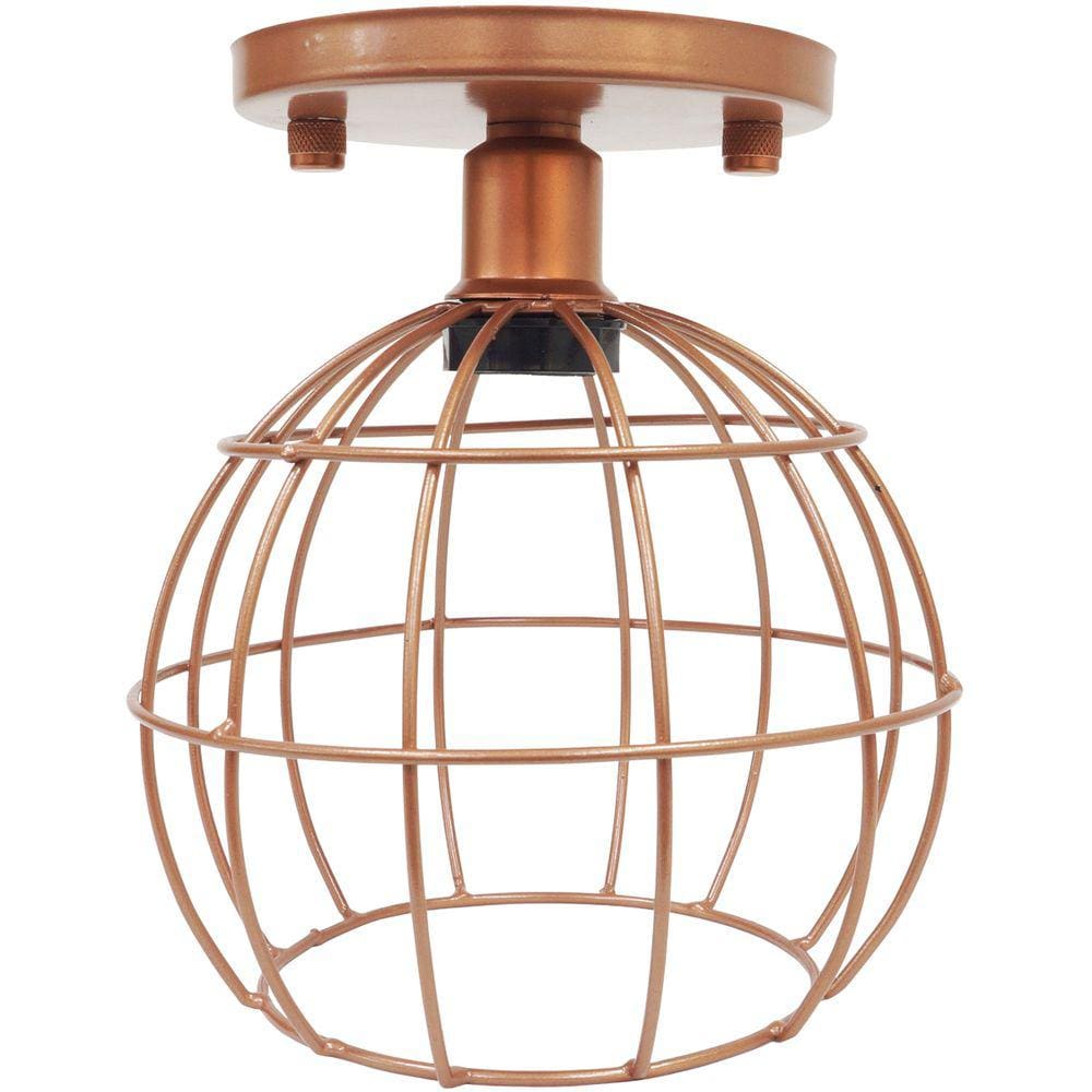 Lustre Teto Plafon Industrial Aramado Globo Retrô Luminária Sobrepor Vintage Agp Ilumini