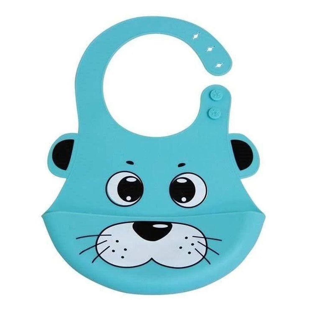 Babador De Silicone Foca Azul - Kababy