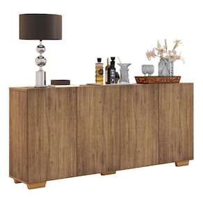 Aparador Buffet Multimóveis Veneza 4 Portas FG3557 Rustic/Natural