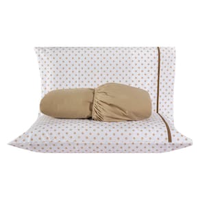 Jogo de Cama Chicago Estampado Caqui Poá Queen 03 Peças - Percal 140 Fios