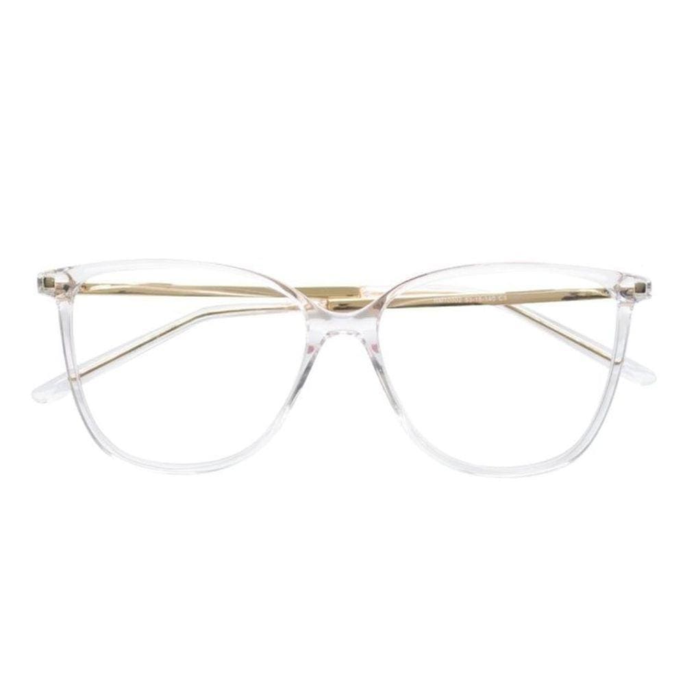 Armação óculos Feminina Quadrado Transparente