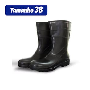 Bota de Borracha Preta Curta - BRACOL (CA37456) TAMANHO 38