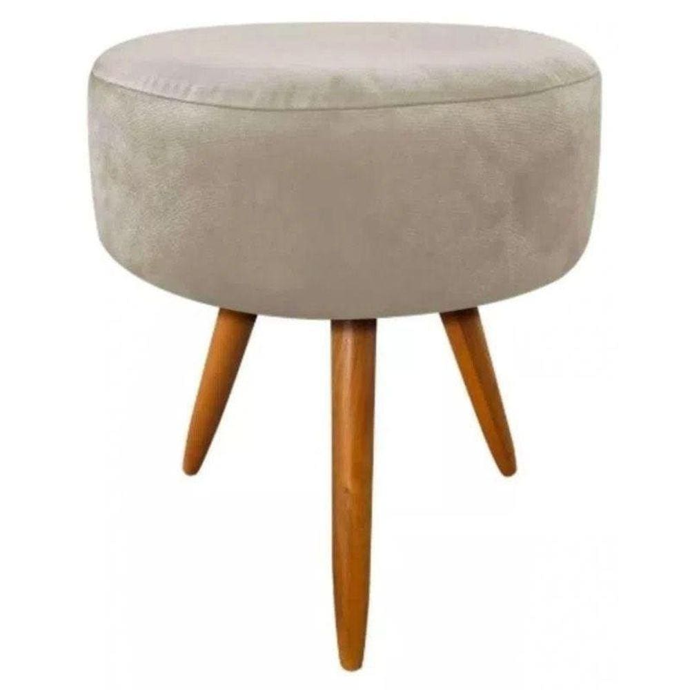 Puff Magnus Decorativo Pé Palito Bege Top