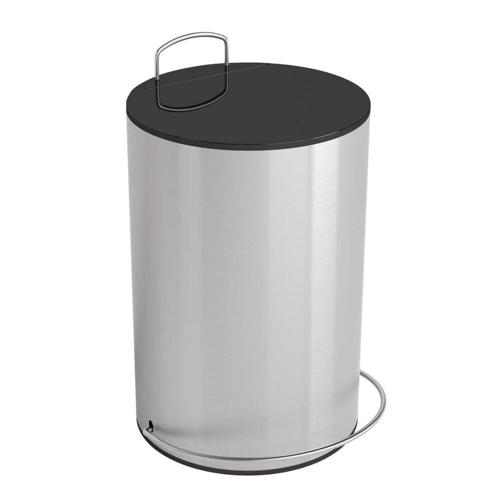 Lixeira Inox Escovado 5 Litros Tampa Preta Ghelplus