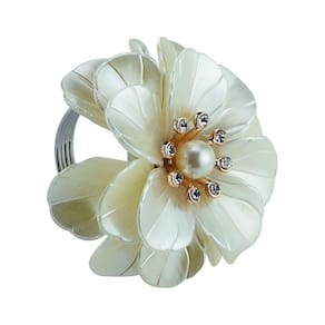 Anel Para Guardanapo 4 Peças Plástico Flor - Royal