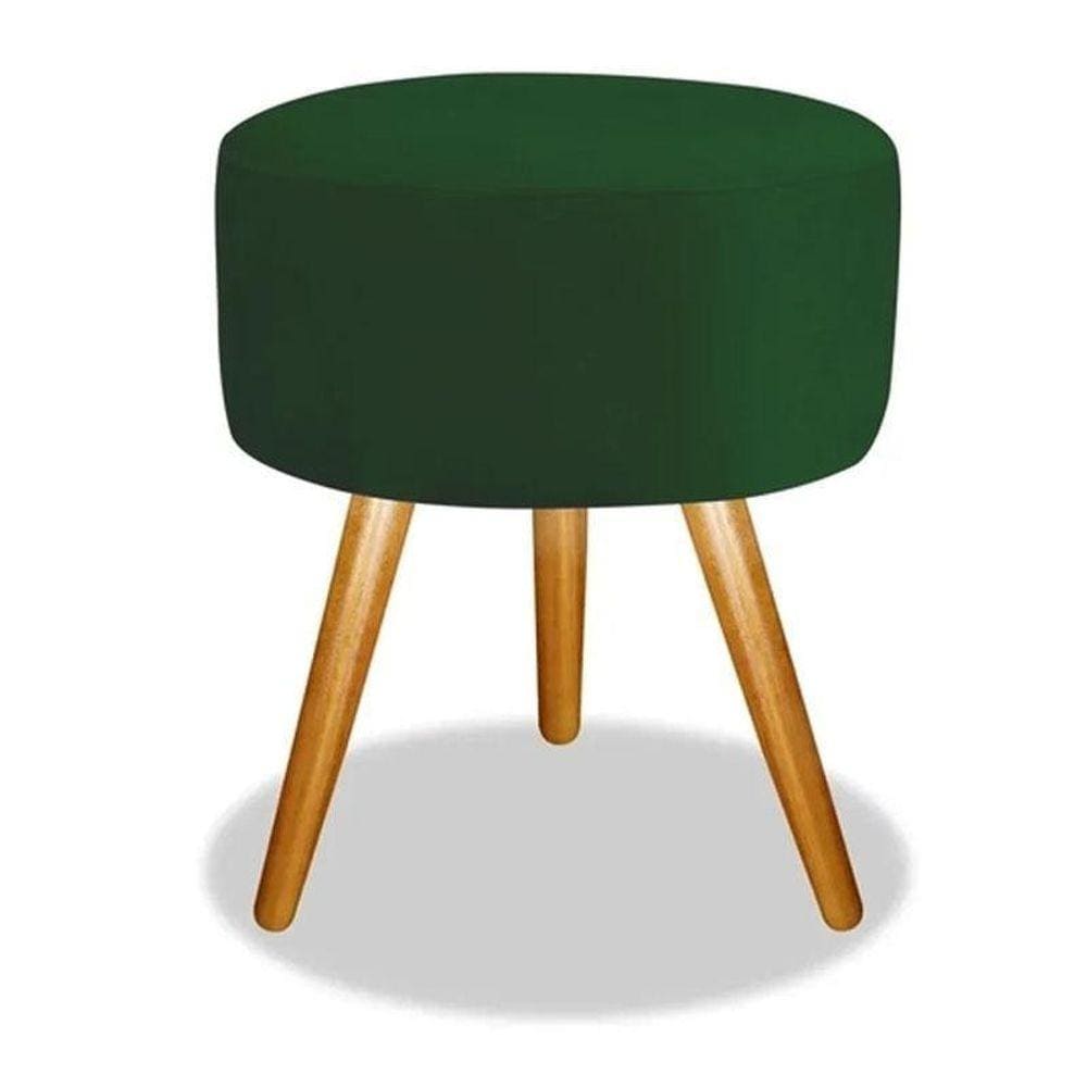 Puff Para Sala Pé Palito Verde Escuro Bandeira/Musgo