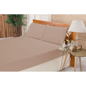 Jogo de Cama Casal Queen 3 Peças Elegance 180 Fios Cáqui