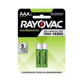Pilha Recarregável AAA 2X2 600MAH - RAYOVAC (55902)