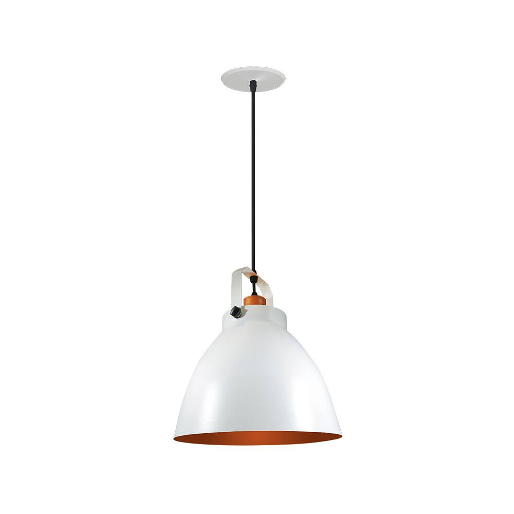 Lustre Pendente Taschibra Navy Preto E27 Bivolt Branco