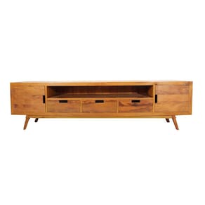 Rack Lesoto 240cm Para Sala de Tv - Peroba Rosa
