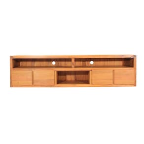 Rack Milão 290cm para sala de tv - Peroba Rosa