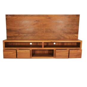 Rack com Painel Malibu 2m Para tv de Até 72`` - Peroba Rosa