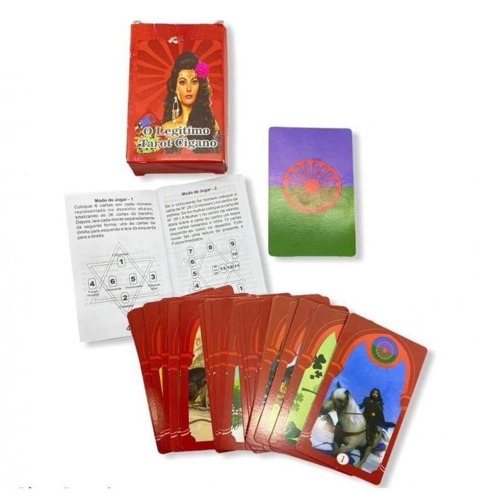 Tarot Cigano Para Iniciantes Lilás 36 Cartas e Manual