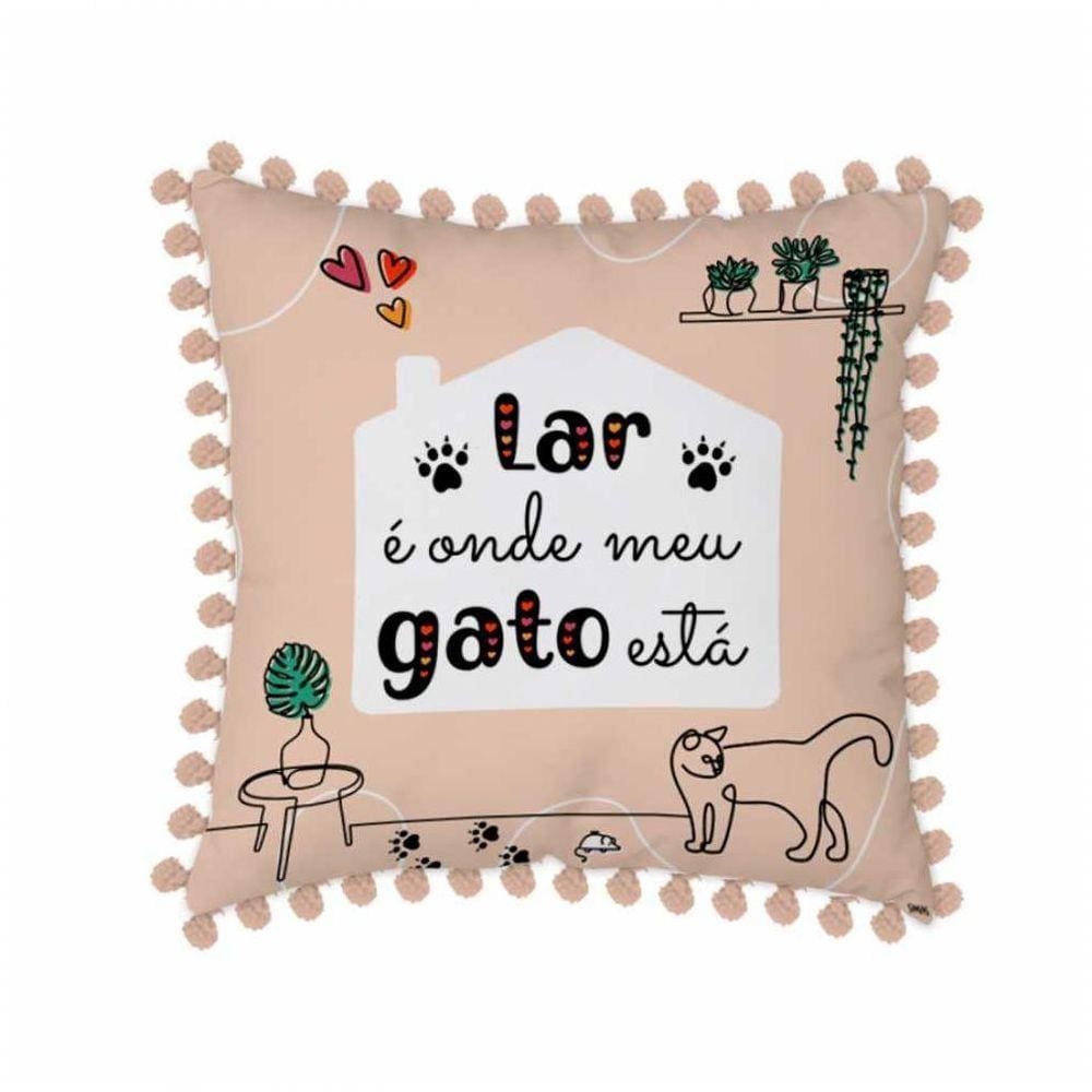 Capa Para Almofada 50x50 Cm Simas Lar Cat