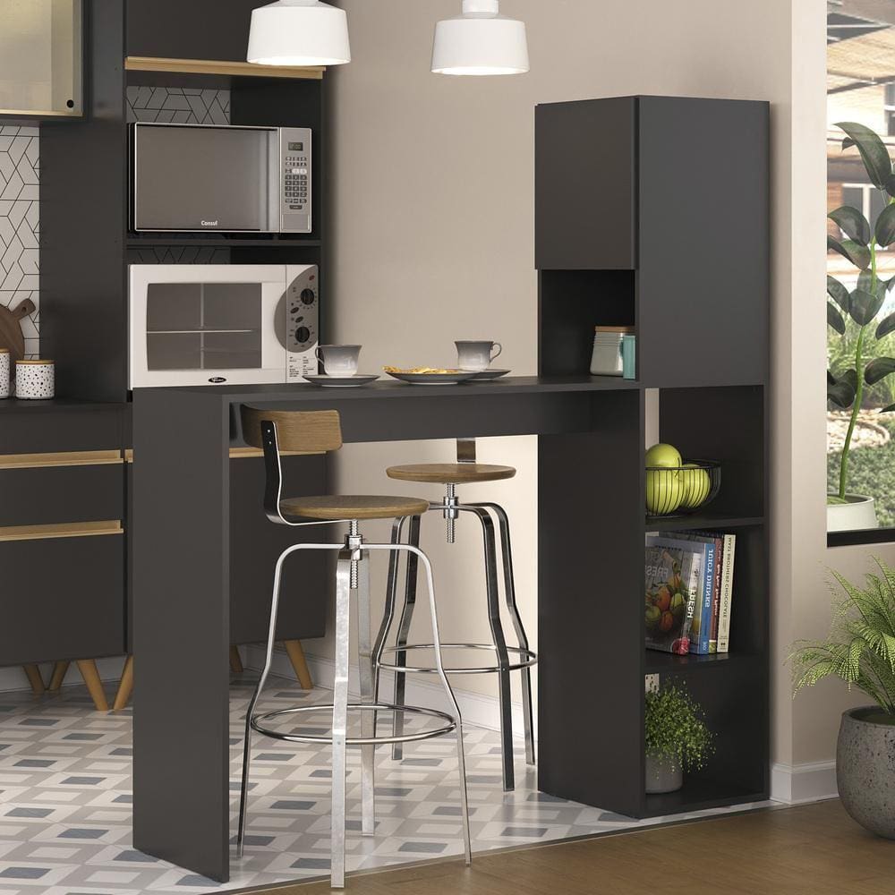 Armário de Cozinha Mesa/Bancada Multimóveis FG6004 Preto