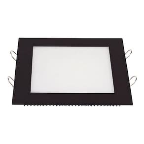 Painel de Led Taschibra Quadrado Lux de Embutir 24W Bivolt Preto 6500K Luz Branca