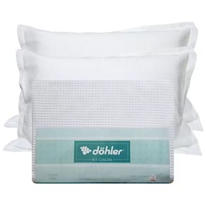 Kit Colcha Piquet Favo Döhler King 3 Peças 100% Algodão