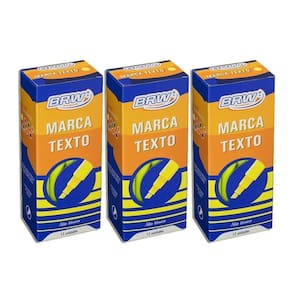 Caneta Marca Texto Fluorescente Brw Caixa Com 12 Kit 3