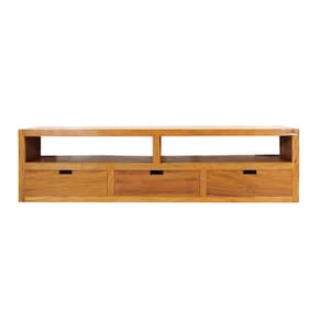 Rack Santiago 200cm Para Sala de Tv - Peroba Rosa
