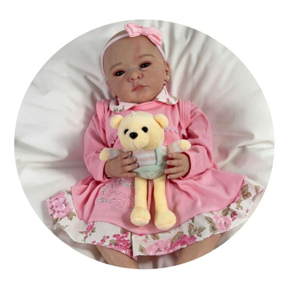 Bebe Reborn Malea Tecido Fofinha Carequinha Princesa Linda