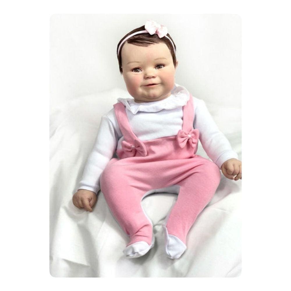 Bebe Reborn Maddie Menina Tecido Linda Perfeita