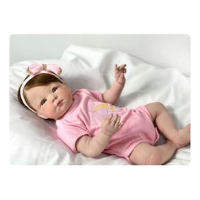 Bebe Reborn Realista Feito A Mão Cabelo Fio A Fio Toma Banho
