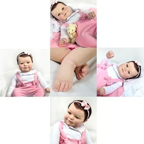 Bebe Reborn Maddie Perfeita Menina Tecido Linda Realista