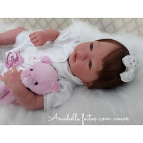 Bebê Reborn, Boneca Real Menina Princesa Cabelo Fio A Fio