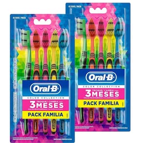 Kit 2 Escova Dental Oral-B Color Collection Pack Familiar